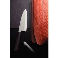 Faca Deba Tramontina Sushi Silver com Lâmina em Aço Inox e Cabo de Nylon 8"
