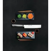 Faca Nakiri Tramontina Sushi Diamond com Lâmina e Cabo em Aço Inox 7"