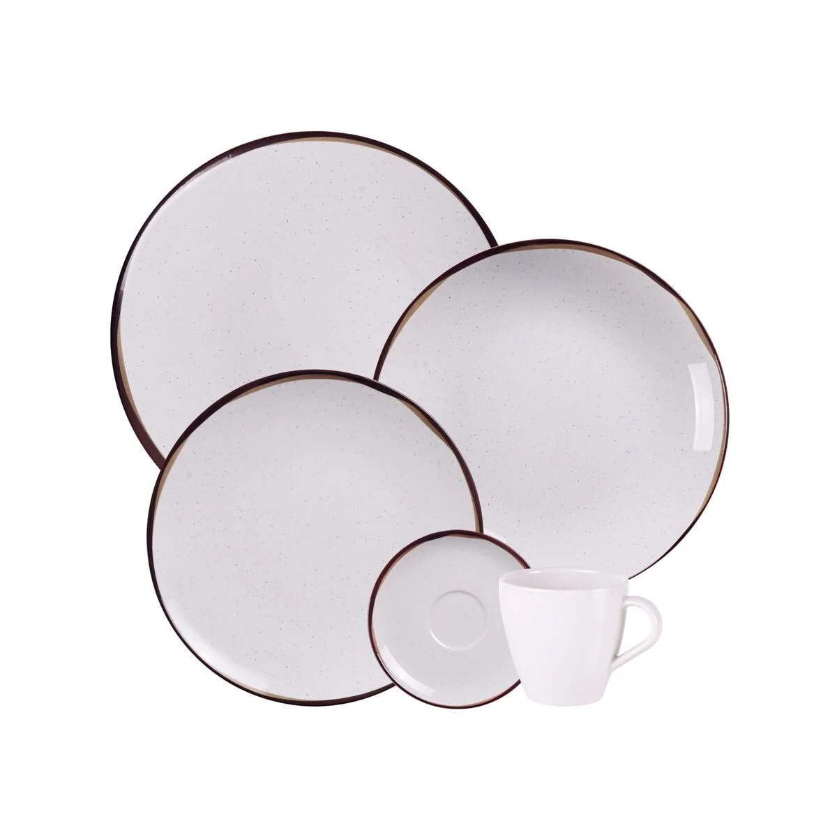 Aparelho de Jantar Tramontina Canyon Pardo em Porcelana Decorada 20 Peças