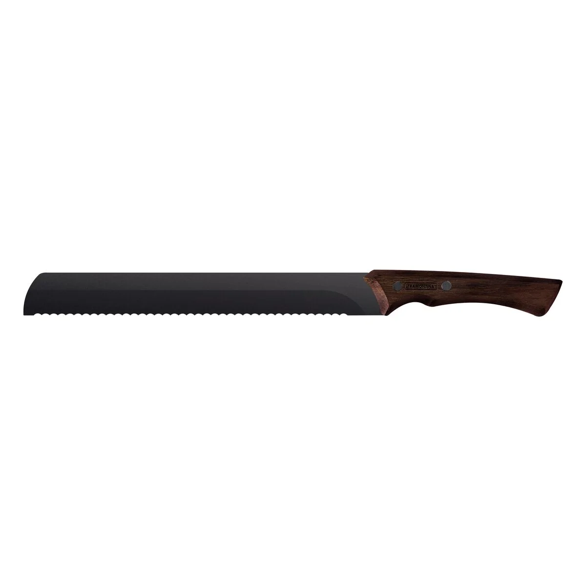 Faca Serrilhada Tramontina Churrasco Black com Lâmina em Aço Inox Escurecido e Cabo de Madeira 10"