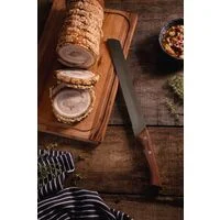 Faca Serrilhada Tramontina Churrasco Black com Lâmina em Aço Inox Escurecido e Cabo de Madeira 10"