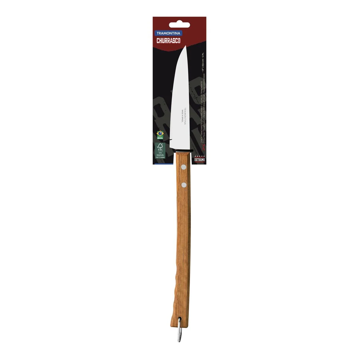 Faca Trinchante Tramontina Churrasco com Lâmina em Aço Inox e Cabo de Madeira 8" 52,6cm