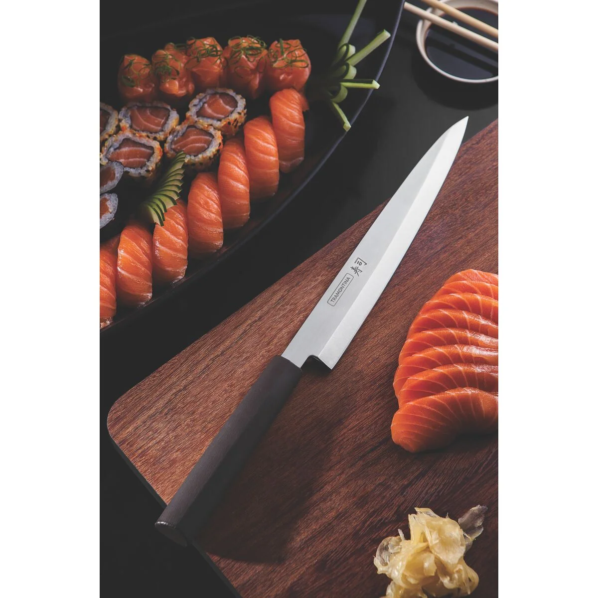Faca Yanagiba Tramontina Sushi Silver com Lâmina em Aço Inox e Cabo de Nylon 9"