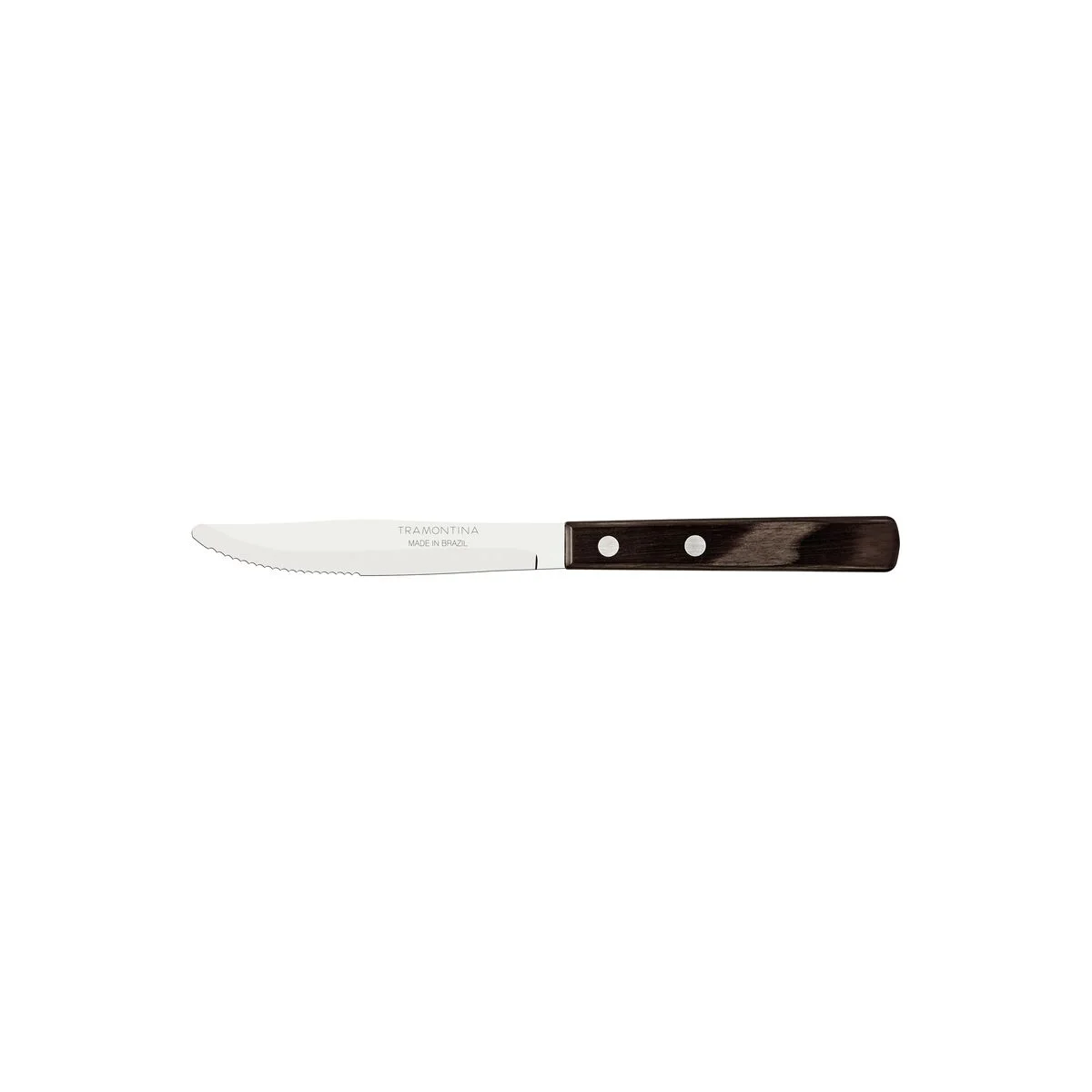 Faca de Mesa Tramontina com Lâmina em Aço Inox e Cabo em Madeira Tratada Polywood Castanho 4"