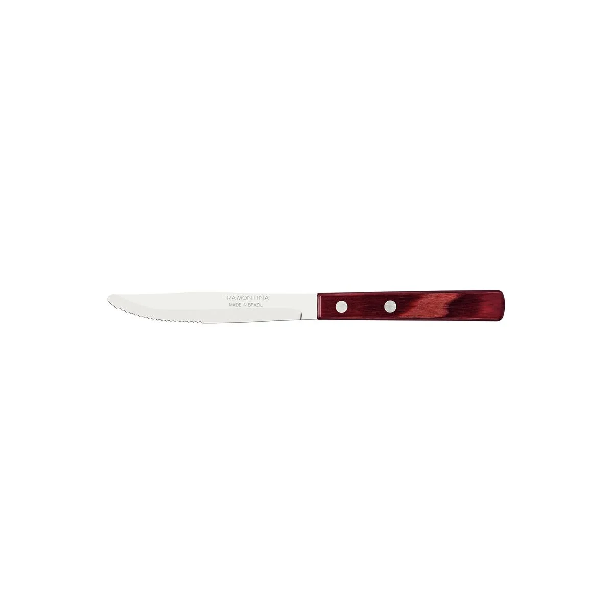 Faca de Mesa Tramontina com Lâmina em Aço Inox e Cabo em Madeira Tratada Polywood Vermelho 4"