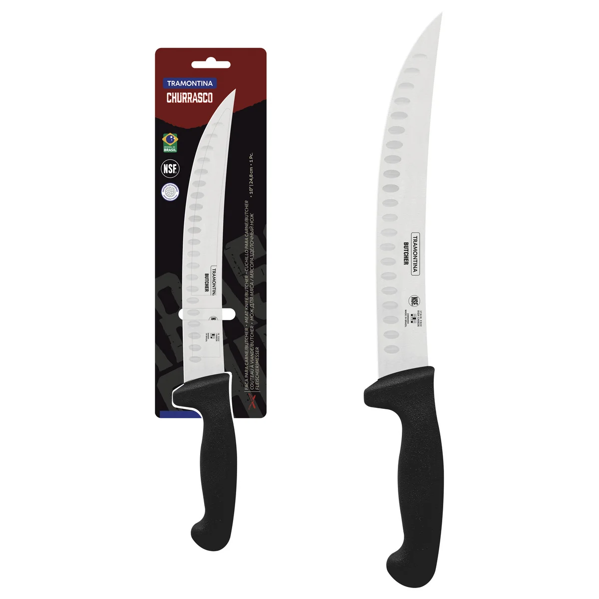 Faca para Carne Tramontina Profissional Master Butcher com Lâmina em Aço Inox e Cabo em Polipropileno Preto 10"