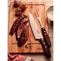 Faca para Carne Tramontina com Lâmina em Aço Inox e Cabo de Madeira Tratada Polywood Castanho 8"