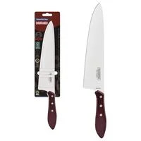 Faca para Carne Tramontina com Lâmina em Aço Inox e Cabo de Madeira Tratada Polywood Vermelho 10"