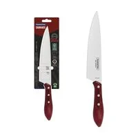 Faca para Carne Tramontina com Lâmina em Aço Inox e Cabo de Madeira Tratada Vermelho Polywood 8"