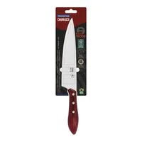 Faca para Carne Tramontina com Lâmina em Aço Inox e Cabo de Madeira Tratada Vermelho Polywood 8"