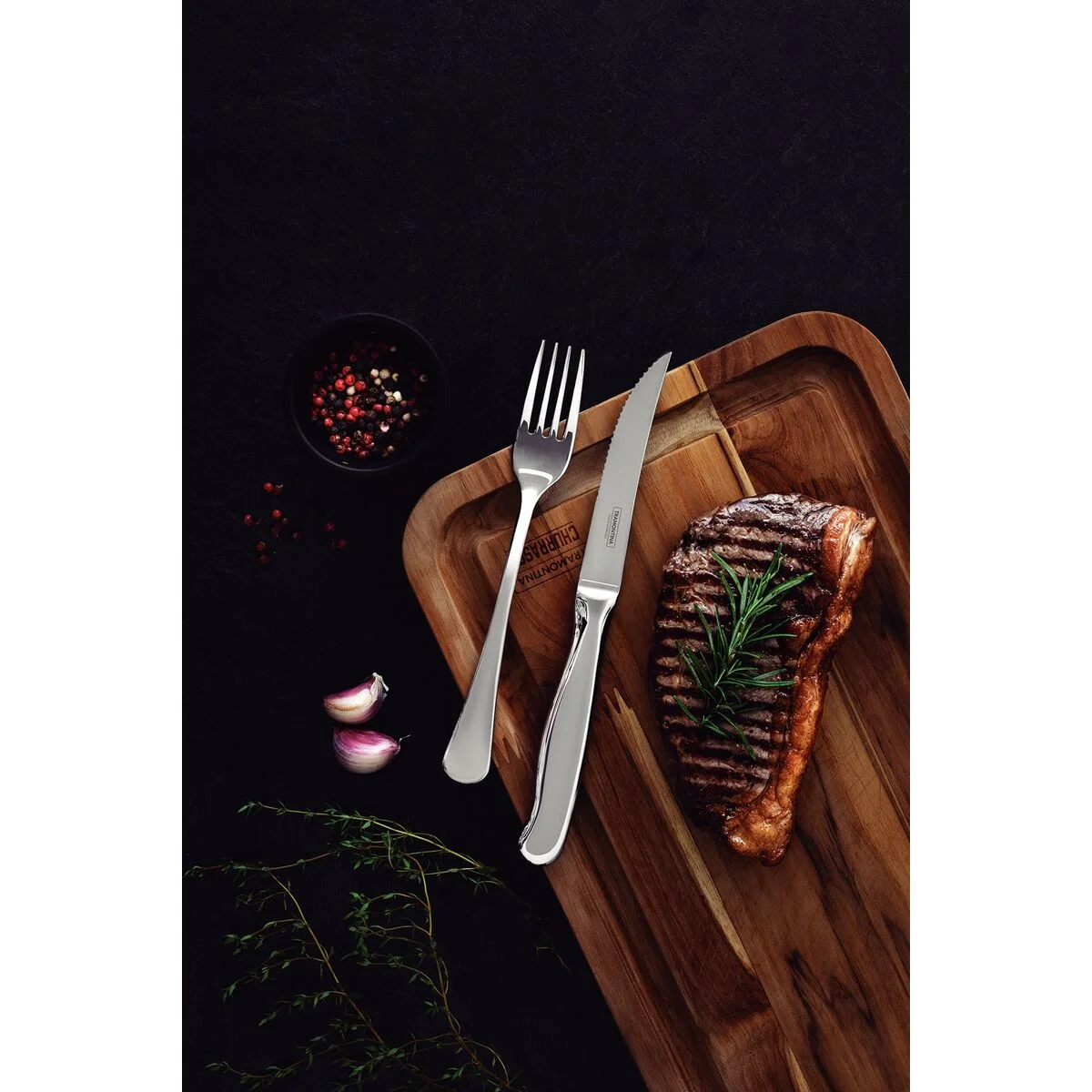 Faca para Churrasco Tramontina Classic Jumbo Lâmina em Aço Inox com Fio Serrilhado
