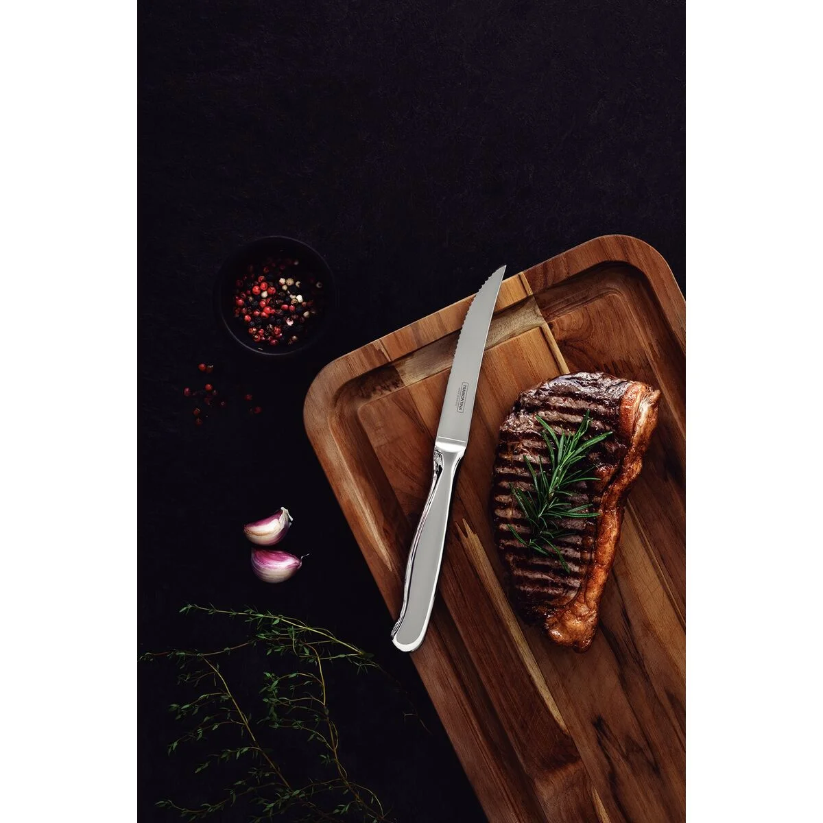Faca para Churrasco Tramontina Classic Jumbo Lâmina em Aço Inox com Fio Serrilhado