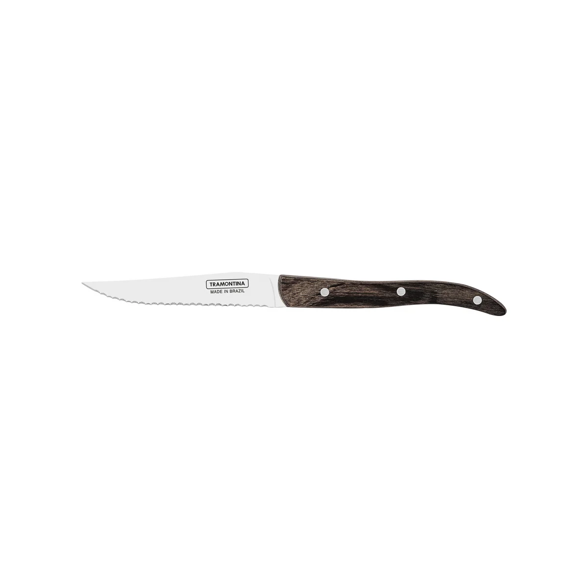 Faca para Churrasco Tramontina com Lâmina de Aço Inox com Fio Microserrilhado e Cabo de Madeira Tratada Polywood 4"