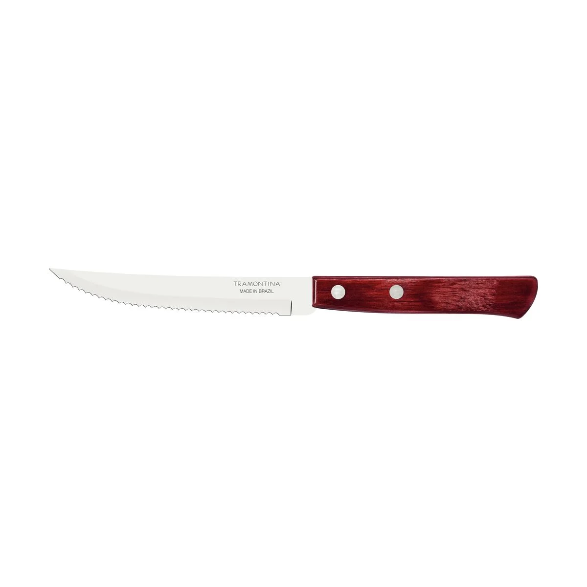 Faca para Churrasco Tramontina com Lâmina em Aço Inox e Cabo em Madeira Tratada Polywood Vermelho 5"