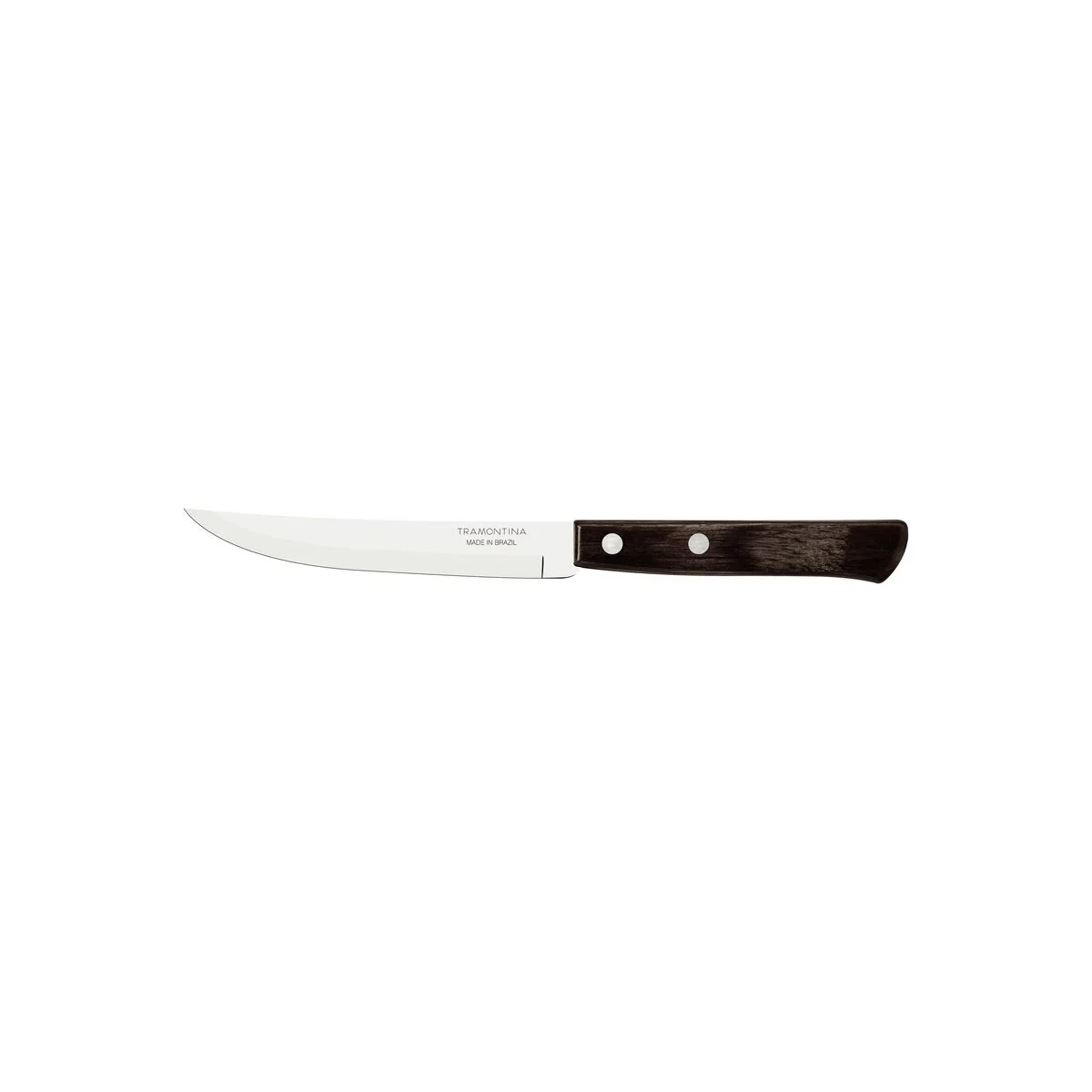 Faca para Churrasco Tramontina com Lâmina em Aço com Fio Liso e Cabo de Madeira Tratada Polywood Castanho 5"