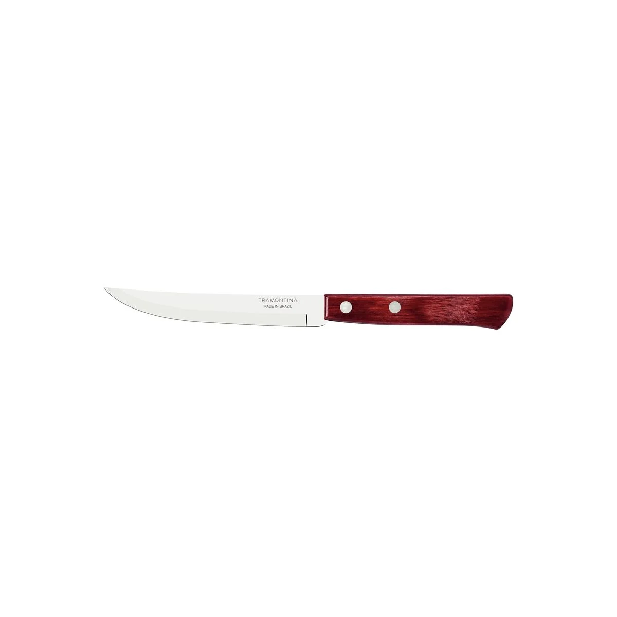 Faca para Churrasco Tramontina com Lâmina em Aço com Fio Liso e Cabo de Madeira Tratada Polywood Vermelho 5"