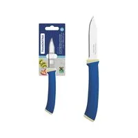 Faca para Legumes e Frutas Tramontina Felice com Lâmina em Aço Inox com Fio Microsserrilhado e Cabo de Polipropileno Azul 3"