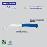 Faca para Legumes e Frutas Tramontina Felice com Lâmina em Aço Inox e Cabo de Polipropileno Azul 3"