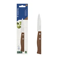 Faca para Legumes e Frutas Tramontina Tradicional com Lâmina em Aço Inox e Cabo de Madeira Natural 3"