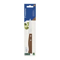 Faca para Legumes e Frutas Tramontina Tradicional com Lâmina em Aço Inox e Cabo de Madeira Natural 3"