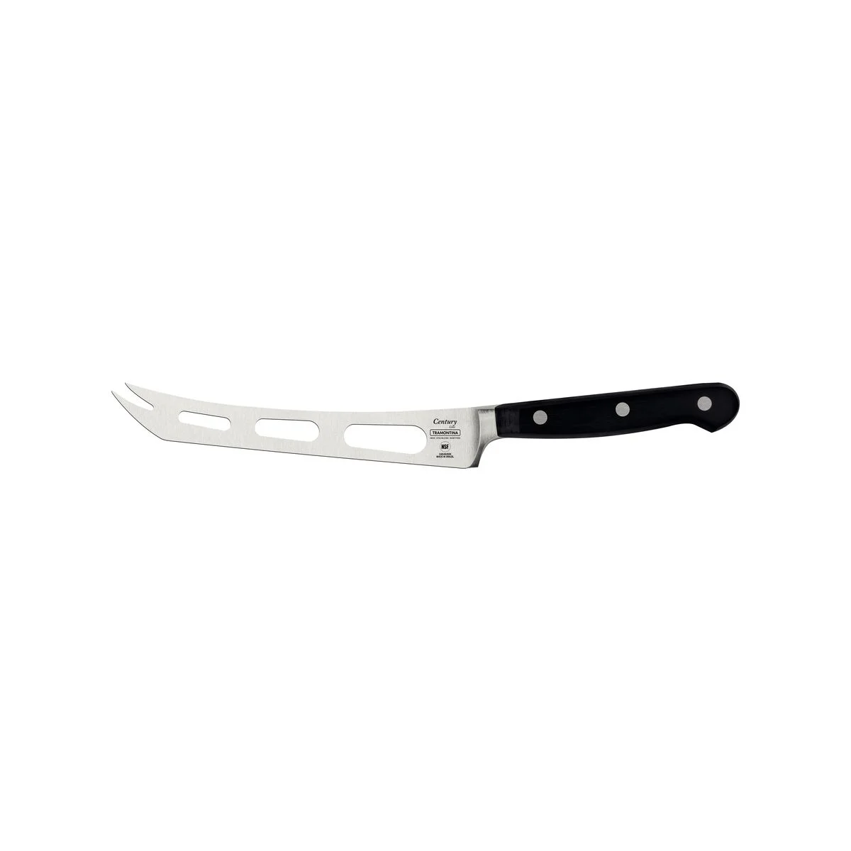 Faca para Queijo Tramontina Century com Lâmina em Aço Inox e Cabo de Policarbonato com Fibra de Vidro Preto 6"