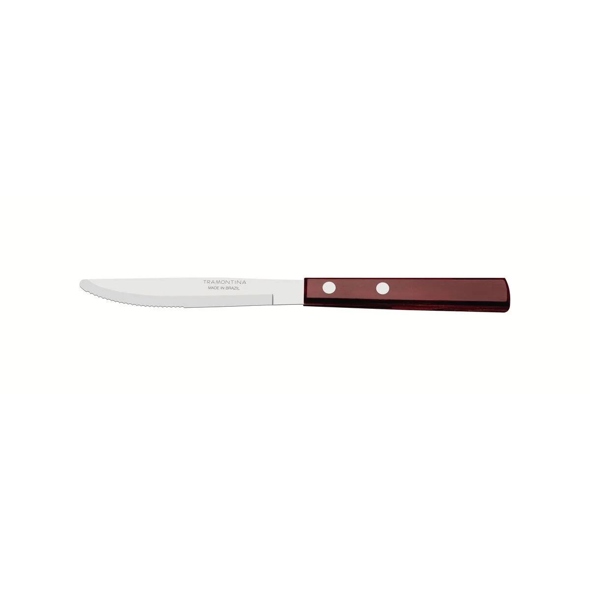 Faca para Sobremesa Tramontina com Lâmina em Aço Inox e Cabo em Madeira Tratada Polywood Vermelho 3"