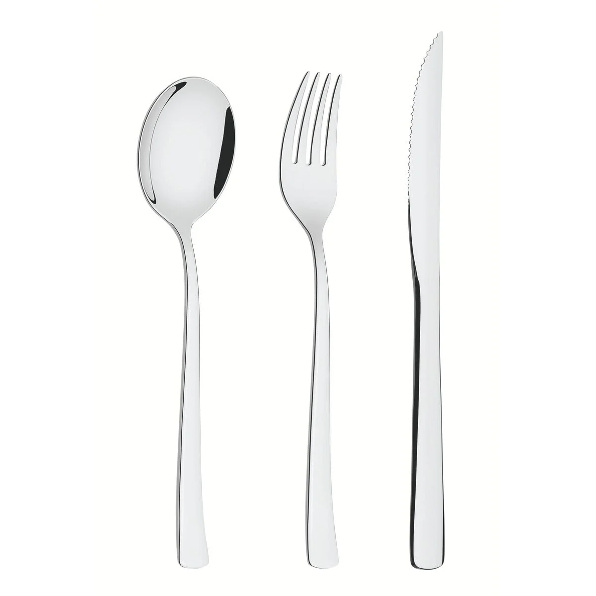 Faqueiro Tramontina Berlin Brilho em Aço Inox com Facas para Churrasco Forjadas Acabamento Alto Brilho 36 Peças