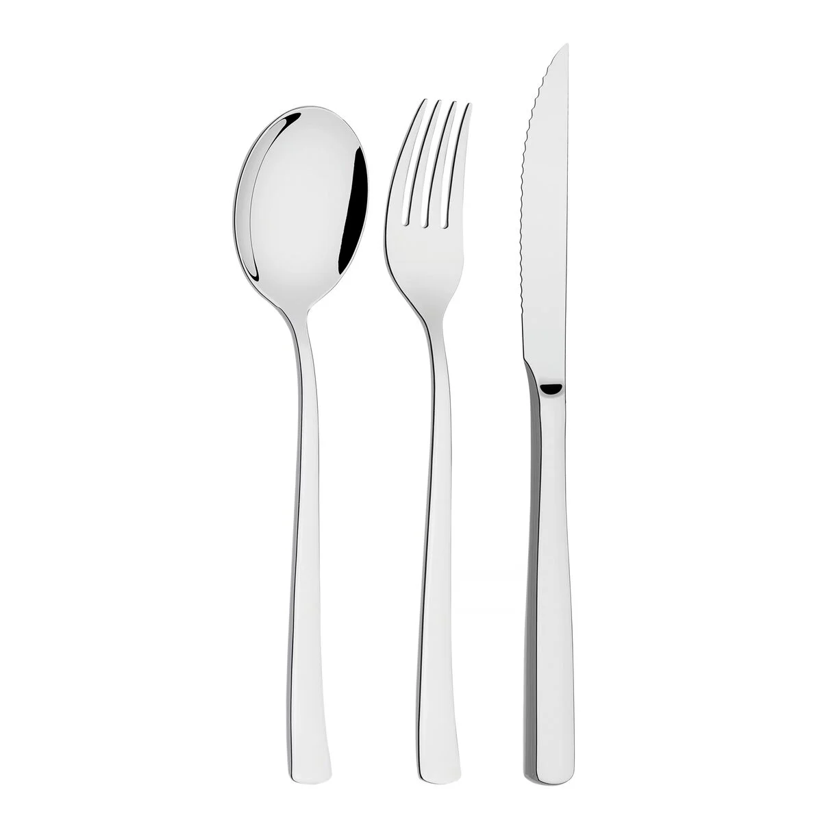 Faqueiro Tramontina Berlin Brilho em Aço Inox com Facas para Churrasco Forjada Acabamento Alto Brilho 72 Peças