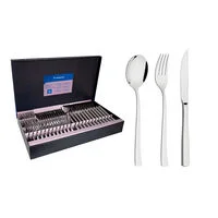 Faqueiro Tramontina Berlin Brilho em Aço Inox com Facas para Churrasco Forjada Acabamento Alto Brilho 72 Peças