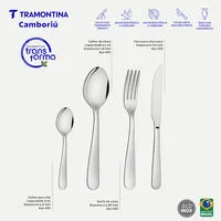 Faqueiro Tramontina Camboriú em Aço Inox com Facas para Churrasco 24 Peças