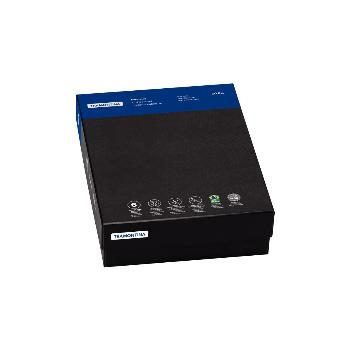 Faqueiro Tramontina Classic em Aço Inox com Facas de Mesa Forjadas Acabamento Brilho 30 Peças
