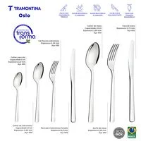 Faqueiro Tramontina Oslo em Aço Inox com Facas de Mesa Acabamento Alto Brilho 101 Peças
