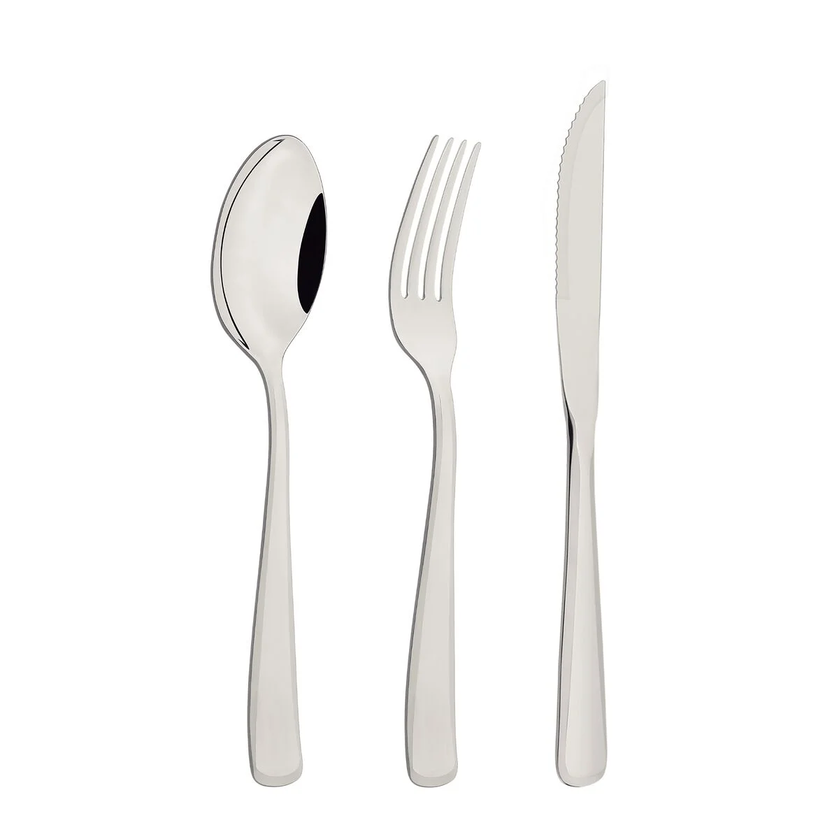 Faqueiro Tramontina Pacific em Aço Inox com Facas para Churrasco Acabamento Alto Brilho com Detalhes no Cabo 24 Peças