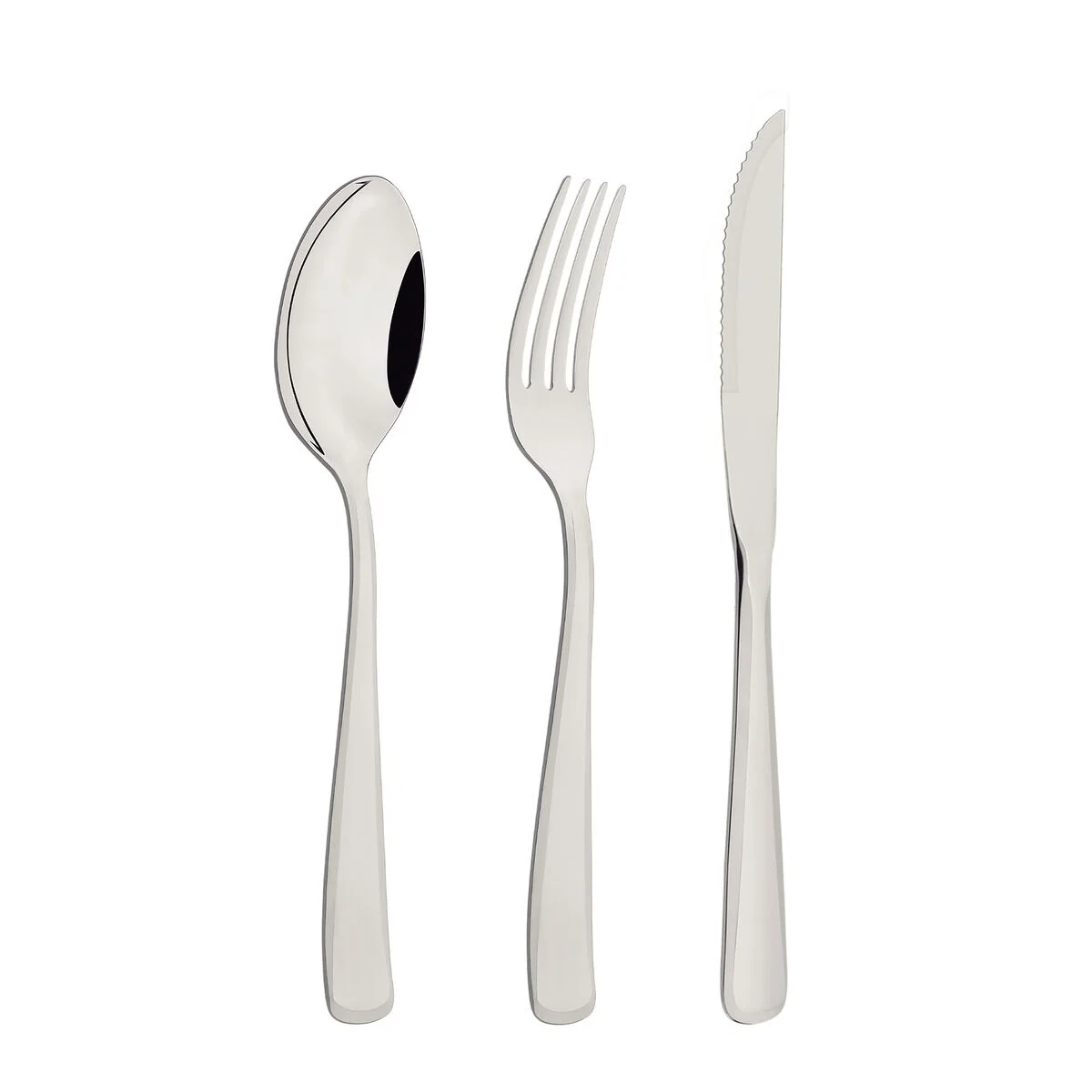 Faqueiro Tramontina Pacific em Aço Inox com Facas para Churrasco Acabamento Alto Brilho com Detalhes no Cabo 48 Peças