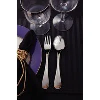Faqueiro Tramontina Renascença em Aço Inox com Facas de Mesa Detalhes em Ouro Acabamento Brilho e Fosco Estojo de Madeira 101 Peças