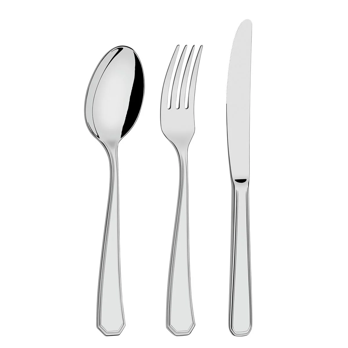 Faqueiro Tramontina Sonata em Aço Inox com Facas de Mesa Forjadas Acabamento Brilho 24 Peças