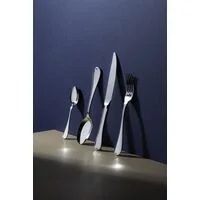 Faqueiro Tramontina Vicenza em Aço Inox com Facas de Mesa Forjadas Acabamento Alto Brilho com Detalhes no Cabo e Estojo de Madeira 42 Peças