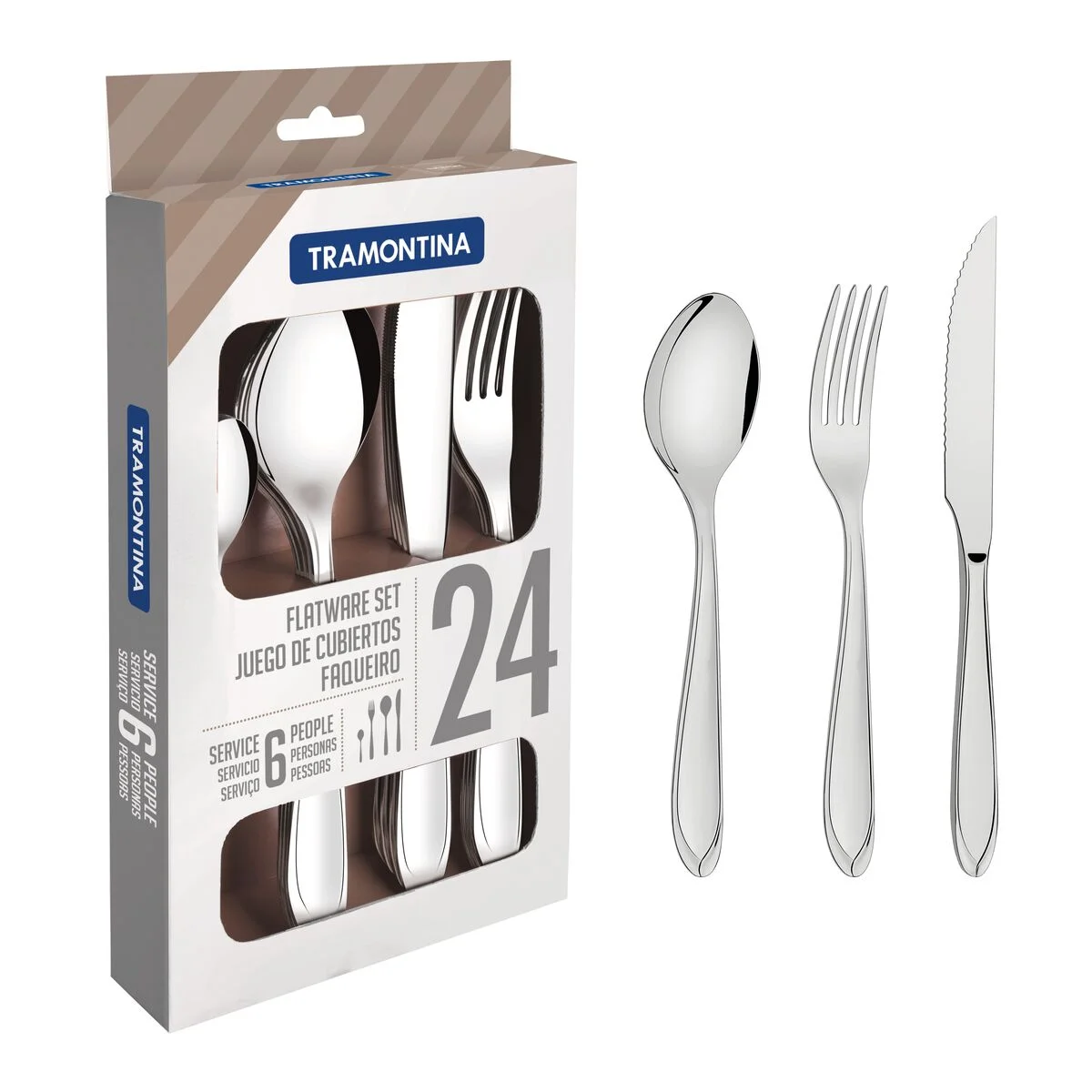 Faqueiro aço inox 24 pç.
