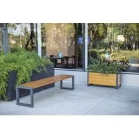 Floreira Baixa Tramontina Urban Highline em Madeira Garapeira com Acabamento Ecoclear e Estrutura em Aço Carbono 950 cm