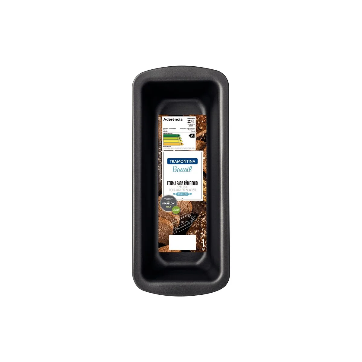 Forma para Pão e Bolo Tramontina Brasil em Alumínio com Revestimento Antiaderente Starflon Max Grafite 22 cm 1,2 L