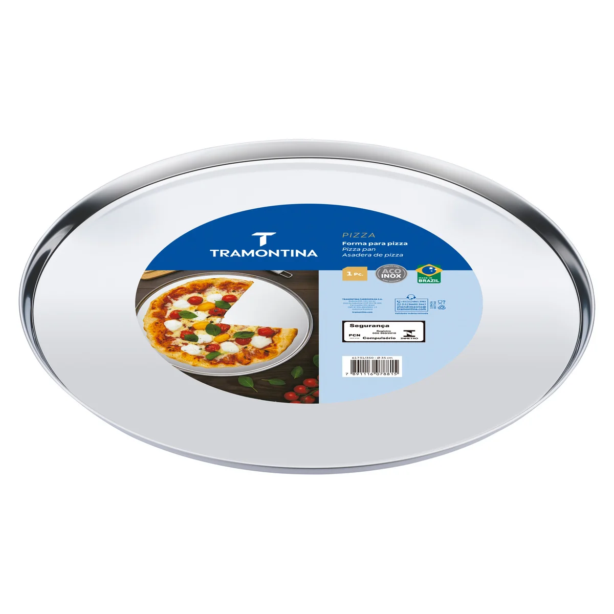 Forma para Pizza Tramontina em Aço Inox 40 cm