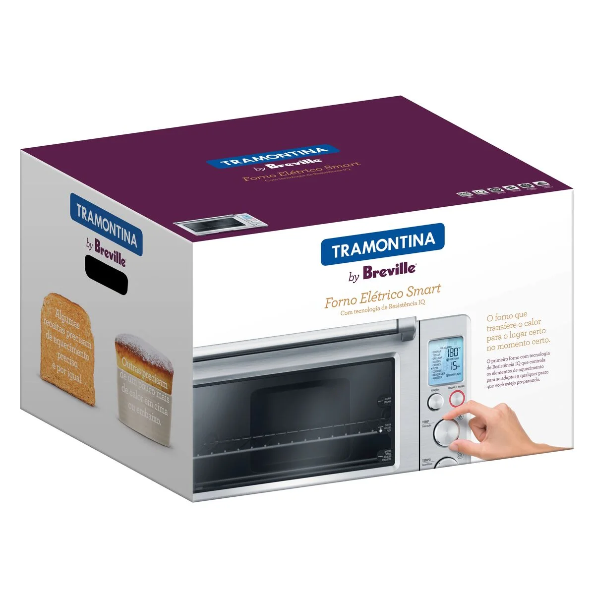 Forno Elétrico Tramontina by Breville Smart em Aço Inox 9 Funções 22 L 127 V