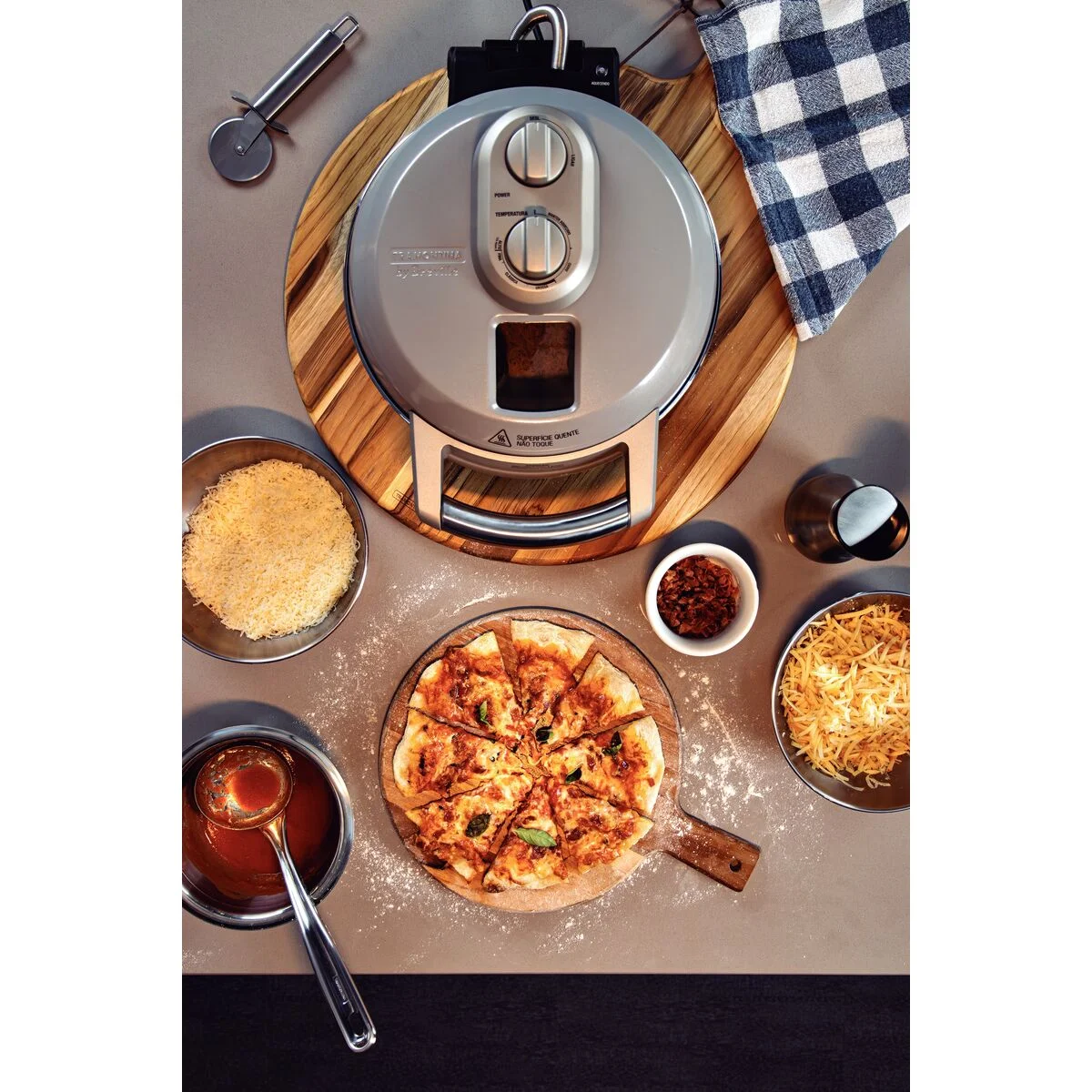 Forno Elétrico Tramontina by Breville para Pizza em Aço Carbono com Base em Cerâmica 30 cm 127 V
