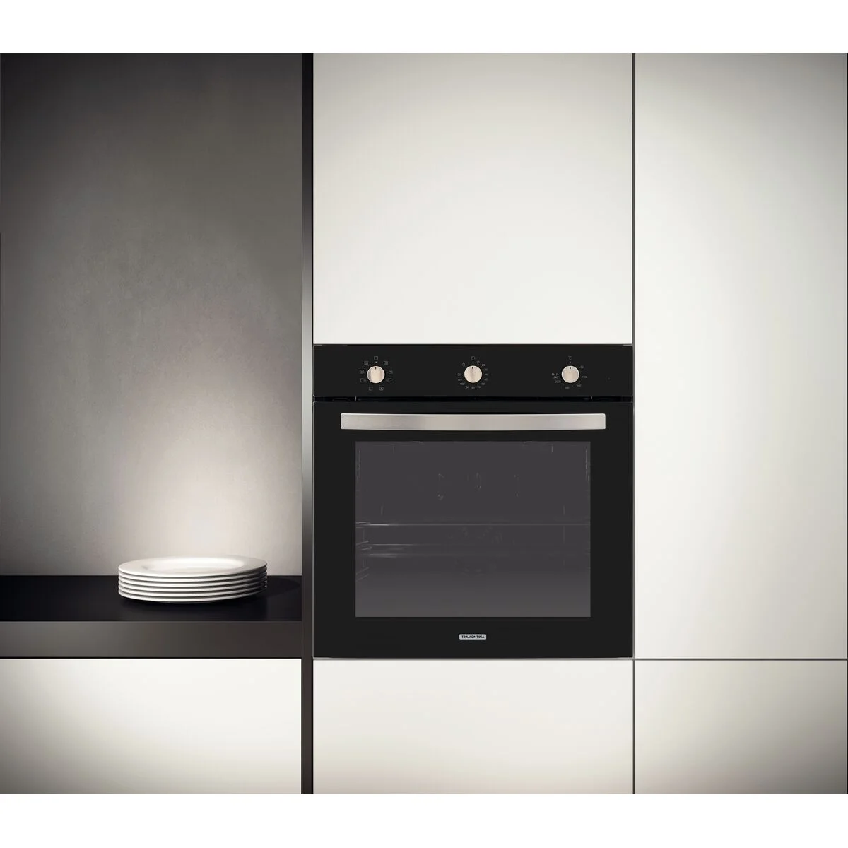 Forno Elétrico de Embutir Tramontina Glass Cook em Vidro Temperado Preto 7 Funções 73 L
