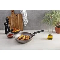 Frigideira Funda Tramontina Milazzo em Alumínio com Revestimento Interno e Externo em Antiaderente Starflon Max Amêndoa 24 cm