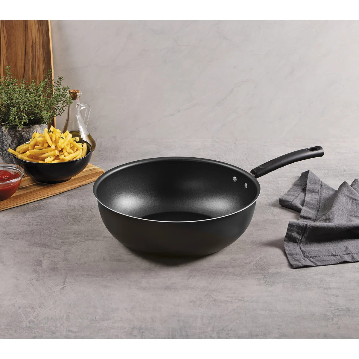 Frigideira Funda Tramontina Versalhes em Alumínio com Revestimento Interno e Externo em Antiaderente Starflon Max Grafite 28 cm 4,9 L