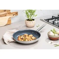 Frigideira Rasa Tramontina Professional em Aço Inox com Fundo Triplo e Revestimento Interno Cerâmico Grafite 30 cm 2,9 L