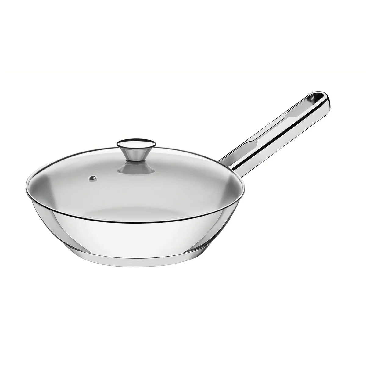 Frigideira Tramontina Allegra em Aço Inox com Fundo Triplo e Tampa de Vidro 24 cm 2,1 L