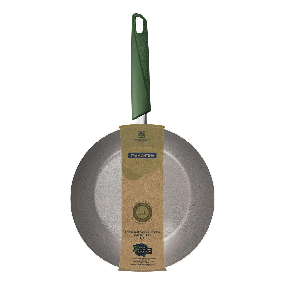 Frigideira Tramontina LYF em Alumínio com Revestimento Interno e Externo em Antiaderente Starflon Max Verde Natureza 20 cm 0,8 L
