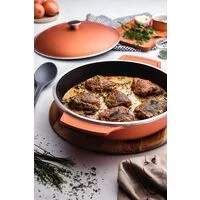 Frigideira Tramontina Lyon em Alumínio Forjado com Revestimento Interno e Externo Antiaderente Starflon Dourado com Tampa 32 cm 4,3 L